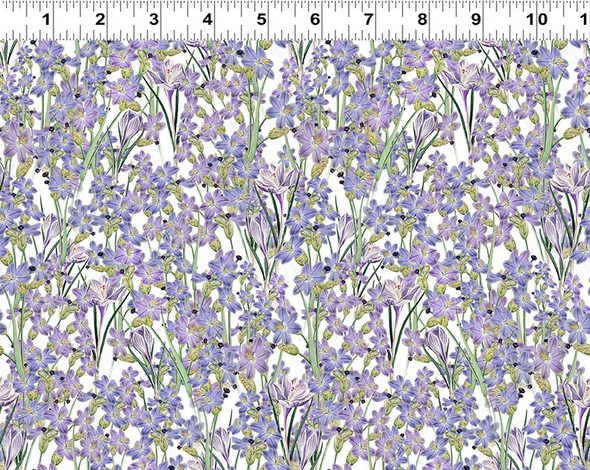 Clothworks Spring Garden Digital Floral Y4365-27 Purple | SOLD BY THE HALF-YARD